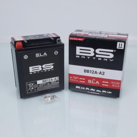 Batterie SLA BS Battery YB12A-A2 SLA / 12V 12Ah pour moto scooter (1/2)