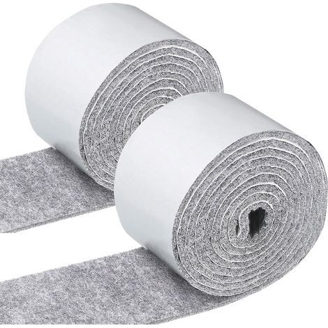 Selbstklebende Filzstreifen – 100 x 10 cm + 100 x 2 cm – Für Tisch-, Stuhl- und Sofabeine – Frei zuschneidbar – 2 Rollen (1/5)