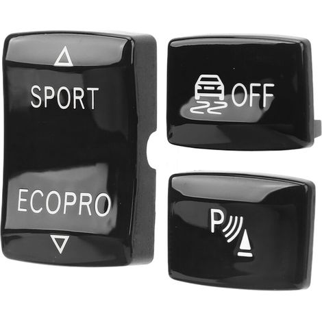 Jeffergarden Kit de 3 boutons de vitesse 6131 9252 912-1 Interrupteur anti-dérapant ESP Bouton sport Capteur radar Clé de remplacement pour F20 F21 F22 F23 Noir-DOU