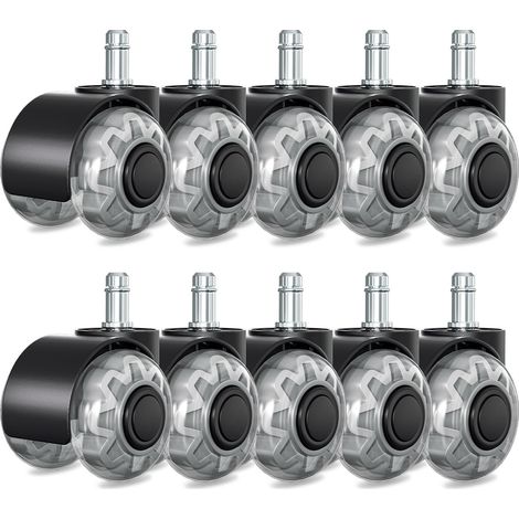 SWANEW Rotelle per sedie 10 pezzi Rotelle per sedie da ufficio con rotazione di 360 gradi contro i graffi Rotelle per sedie 11x22mm piacevoli e silenziose (1/5)