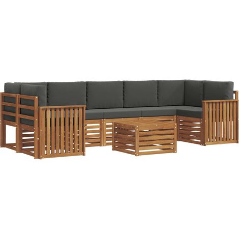 Ensemble de canapés d'extérieur 8 pc Naturel et Anthracite vidaXL (1/5)