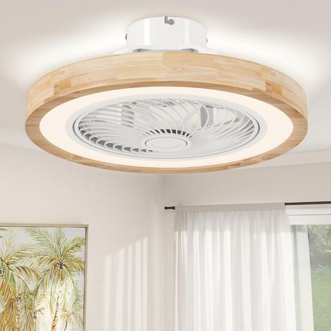 Ventilateur plafond réversible avec lumière et télécommande 50 cm,3 vitesses,minuterie, luminosité réglable,moteur CC silencieux,pour chambre,salon (1/5)