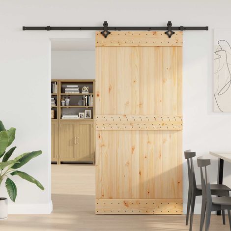 Teenpull – Schiebetür NARVIK Natürlich und Schwarz 100 x 210 cm (213,5 cm) (1/5)