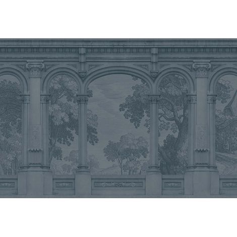 Papier peint panoramique noir et gris originale Tapisserie panoramique italien monument ancien Papier peint panoramique salon effet design (1/2)