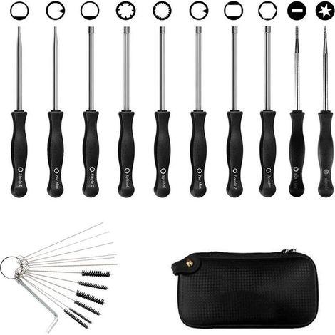 Vergaser-Einstellschraubendreher-Set – Saubere Motorreparatur – Kompatibel mit den meisten 2-Takt-Motoren – 10-teiliges Schraubendreher-Set mit Etui und Nadel (1/5)