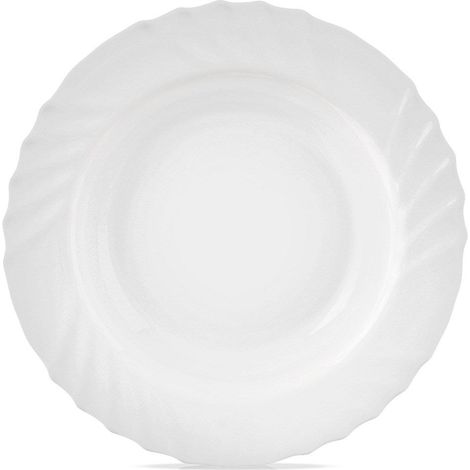 Assiette creuse en verre blanc, Luna, 22,5 cm, 350 ml (1/4)