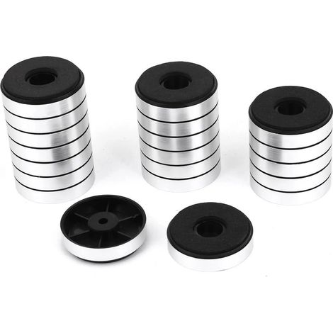 Lot de 20 protections pour pieds de meubles (chaises, enceintes, etc.) 40 mm x 10 mm, argent (1/4)
