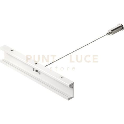 GBIS03- KIT SOSPENSIONE 1 STAFFA-CAVO ACCIAIO MT2-BLOCCACAVO SOFFITTO BIANCO