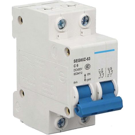 Miniatur-2P 6kA 400V AC C6 6A-Leistungsschalter, pneumatischer Schalter für Photovoltaik-Solarmodule und Netzsysteme (1/5)