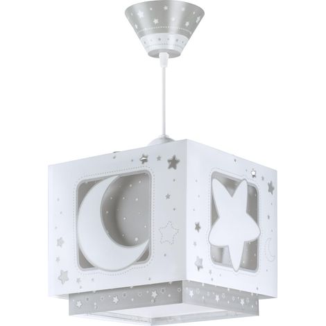 Lustre Chambre Lampe Suspension Plafonnier Pour Enfants, lune et étoiles Gris, 63232ME, E27 (1/5)