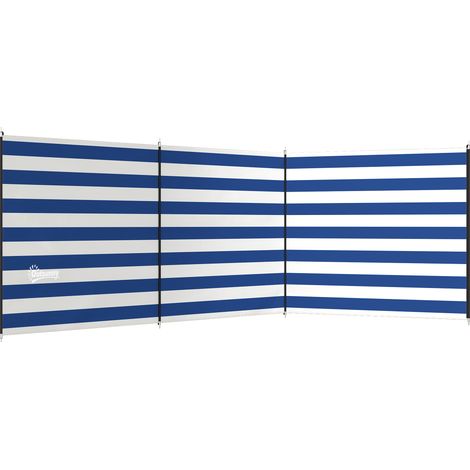 Outsunny Camping Windbreak Portable Wind Blocker Privacy Wall Blue and White