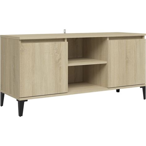 Meuble TV avec pieds en métal Chêne sonoma 103,5x35x50 (1/5)
