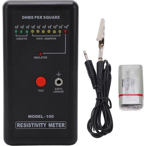 Medidor de resistencia antiestática preciso: comprobador de electricidad estática con autocalibración: ideal para ingeniería, mantenimiento, fabricación y más. (1/5)