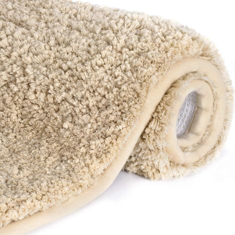 Alfombrilla de baño de microfibra extragruesa, antideslizante y absorbente, color caqui, 80 x 50 cm. (1/5)