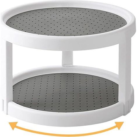 Plateau tournant epices, Placard Étagère à Épices, 2 étages Porte Épice Rotative Étagère à Épice Support de Stockage, pour Cuisine, Réfrigérateur, Congélateur, Armoire Et Comptoirs, épicesEtagère à ép (1/5)