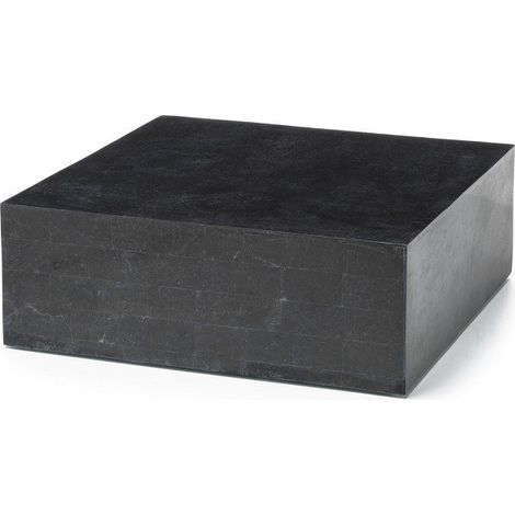 Mesa de centro moderna de piedra negra 80 x 80 x h 28 cm (1/5)
