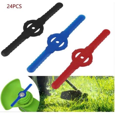 24 Stück rote Freischneiderklingen – Trimmer aus Kunststoff – Gartenwerkzeug – Ersatzklinge für Akku-Trimmer – (1/5)