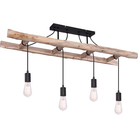 Globo - plafonnier - Irmgard - naturel - bois - grande lampe de (1/3)
