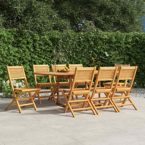 Chaises de jardin pliantes en bois de teck massif pour terrasse et balcon lot de 8 - PANGIVO (1/5)