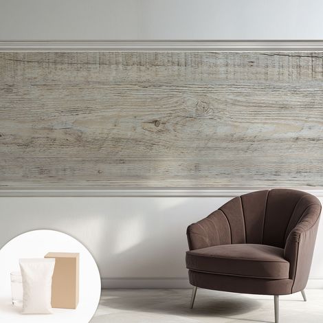 Newroom Tapete Dekorative Vliestapete mit Kleber Modern für Wohnzimmer Schlafzimmer Holzmaserung 250x104 cm (1/5)