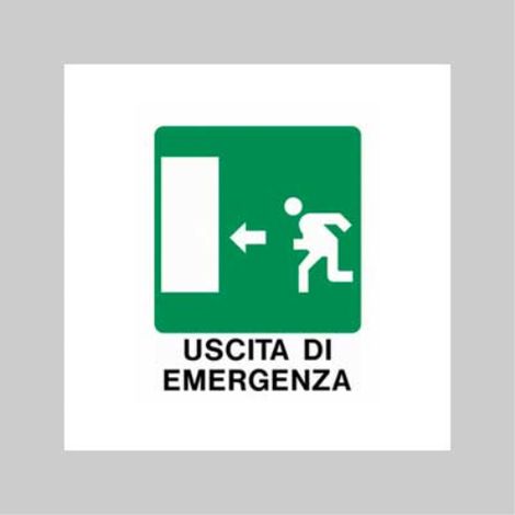 Cartello 'uscita di emergenza sx' 20x30 cm (10 pezzi) (1/2)