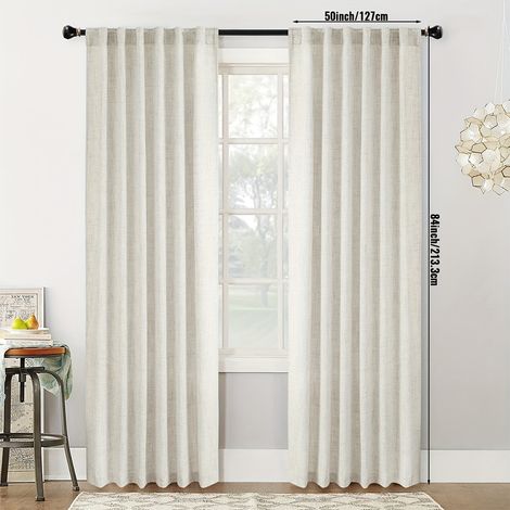 Rideau occultant pour salon, rideau isolant thermique, rideau à œillets uni, convient pour chambre et salon, 127 x 214 cm (50 x 84 po)