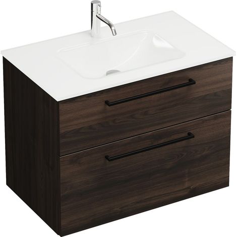 Burg Eqio Glas-WT+WT-Unterschrank Marone Dekor Trüffel/Weiß GR0234
