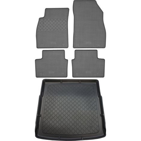 Ensemble de tapis de sol en caoutchouc pour Opel Insignia A Sports Tourer Kombi (5 portes) de janvier 2009 à août 2017 : tapis de sol de voiture et tapis de coffre. (1/5)