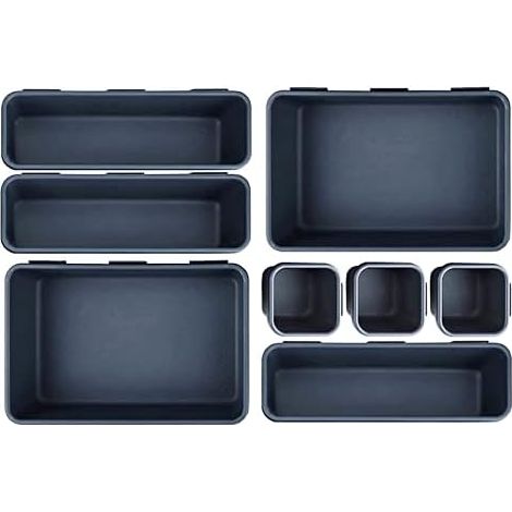 8 Pieces Desk Drawer Organizer, Plastic Drawer Dividers Drawer Dividers with 3 Sizes Storage Bins for Makeup, Office, Bathroom, Kitchen (1/5)