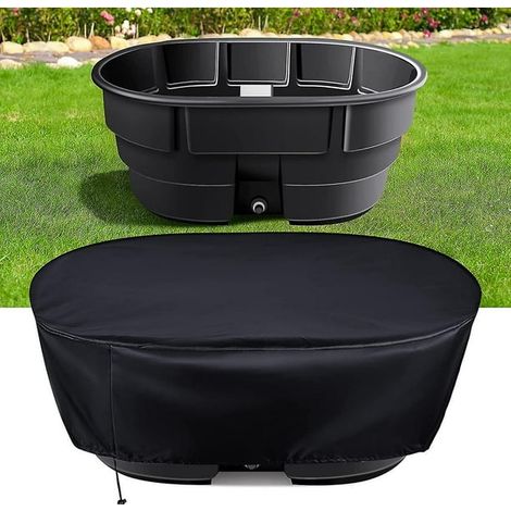 Housse imperméable pour abreuvoir ovale 150 gallons, protection Oxford anti-poussière avec cordon de serrage, couverture résistante à l'eau pour réservoir extérieur (1/5)