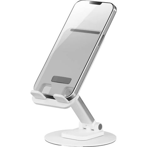 Support Téléphone Portable - Réglable Hauteur et Angle - 2 Axes de Rotation - Compatible Smartphone et Tablette - ABS Antidérapant - 1 Pièce (1/5)