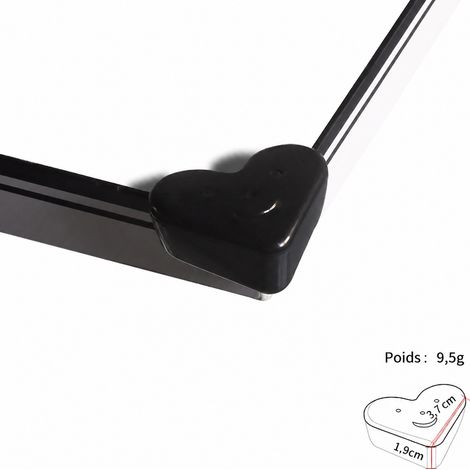 Protège-coins en silicone forme cœur noir sécurité enfant lot de 10 noir 10 réf 3445 500 g – Livraison gratuite