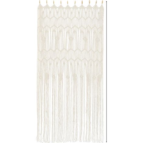 Cortina de ventana, estilo bohemio, fácil instalación, BLANCA (1/2)