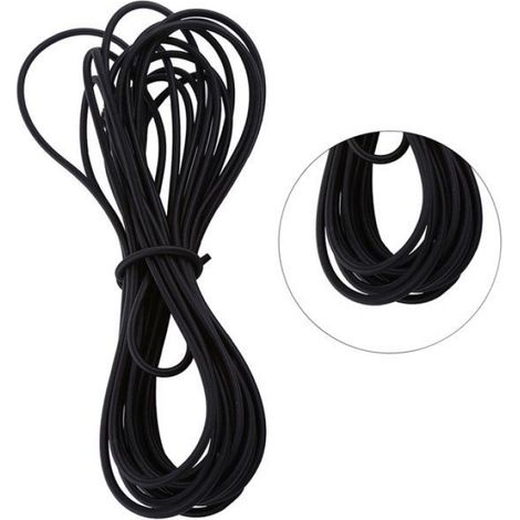 fil pour la fabrication de bijoux. Cordon élastique solide corde élastique cordon de choc arrimage bureau Noir 5mm 10M (1/5)