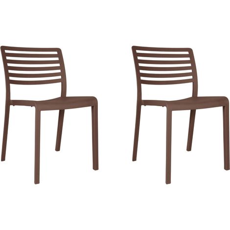 Set 2 sillas interior, exterior chocolate LAMA Resol