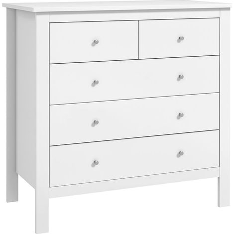 Commode, buffet, ouverture/fermeture silencieuse, dispositif anti-basculement, 79 x 39,5 x 80,5 cm, blanc (1/5)