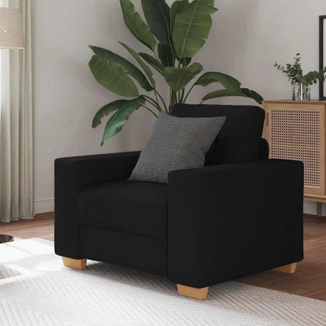 Modernes Sofa Stoff Schwarz 60 cm mit Multiplex-Armlehnen (1/5)
