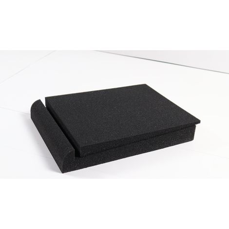 Lot de 2 mousses d'isolation acoustique haute densité absorbantes pour enceintes monitoring studio. Supports phoniques pour haut-parleurs jusqu'à 5 pouces. Isolant pour enceinte (Paire)