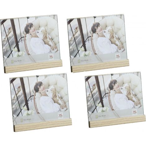 Lot de 4 cadres photo bois - Walther "Simplicity" - 14,5 x 18 cm - Transparent - Livraison gratuite