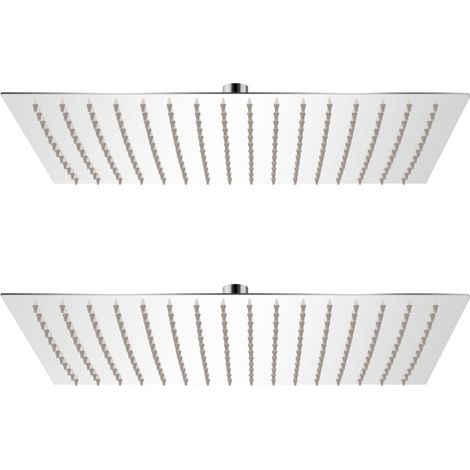 Set 2 soffioni doccia rettangolari 30x40 cm in acciaio inox 020002110