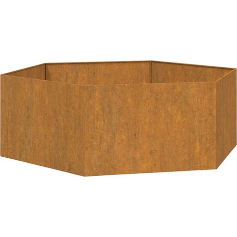 Jardinière bac lit surélevé plantes fleurs terrasse jardin Rouillé 138 x 120 x 45 cm acier corten marron (1/5)