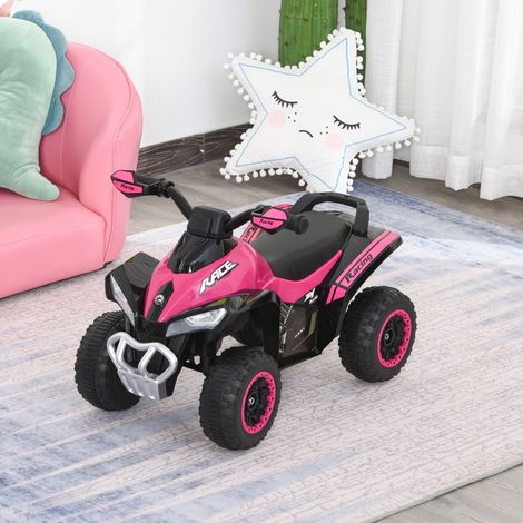 Rose Noir 67,5x38x44 cm - Quad de type Quad pour enfants tout-terrain doté de lumières, sons et siège large pour +18 mois, et