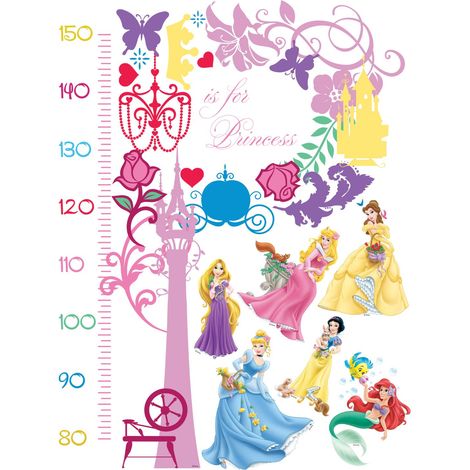 sticker mural Princesses rose, violet et jaune  - Disney
