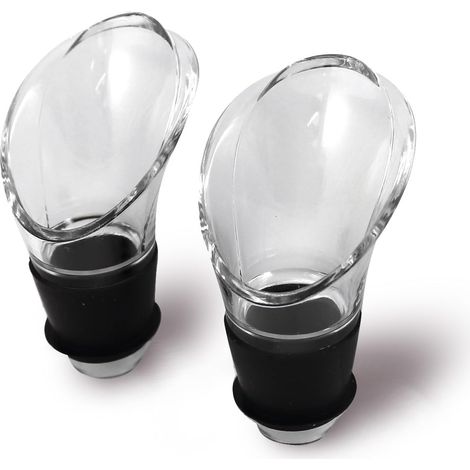 Fackelmann Beccucci Decanter 2 pz, versatore per bottiglie di vino antigoccia, lavabile in lavastoviglie, materiale in plastica e silicone, dimensioni 4 x 5,7 cm (1/5)