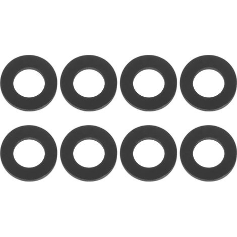 8 Pcs Rondelle Plate En Silicone M10 10mm ID 20mm OD Noir (1/5)