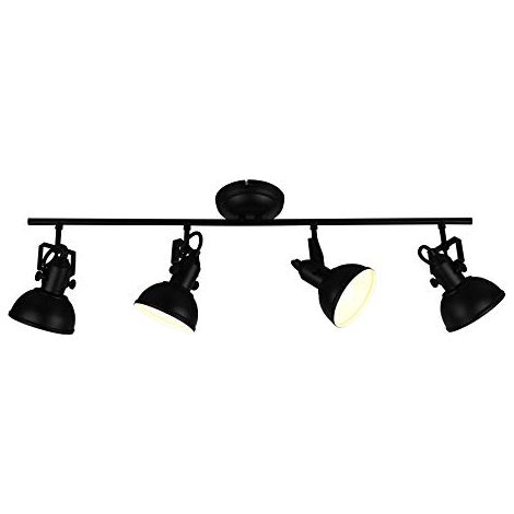 GINA BARRA 4 SPOTS METALLO COLORE NERO OPACO L. 79,5CM. excl. 4x E14 · max. 40W (1/4)