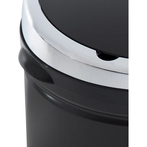 Poubelle intelligente 50L avec capteur IR, corbeille de cuisine en plastique et acier, noire, dimensions 30,5x30,5x81,5 cm (1/5)
