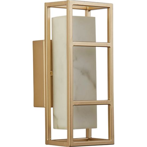 [NEUWERTIG] B-Ware Searchlight Wandleuchte Wandlampe Mirage LED gold Stahl IP44 Badezimmer Wohnzimm (1/2)