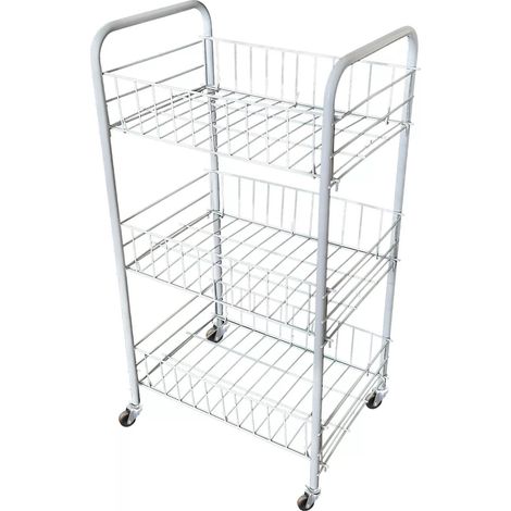 Carrellino Salvaspazio Slim 3Ripiani con Ruote multiuso e resistente