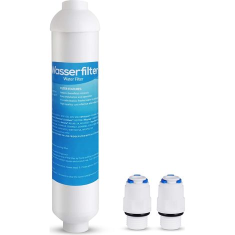 Filtre à eau de rechange pour réfrigérateur Samsung Aqua Pure Plus LG AEG avec kit de raccordement universel 2 x 1/4" (1/5)